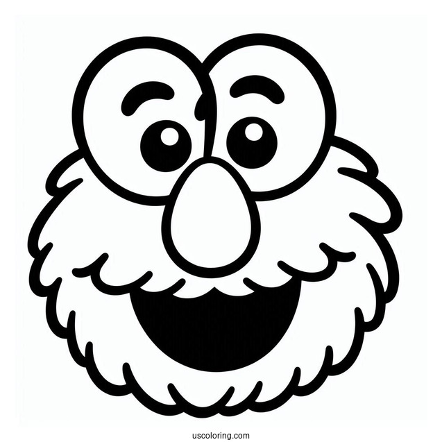 Elmo Face Printout To Color