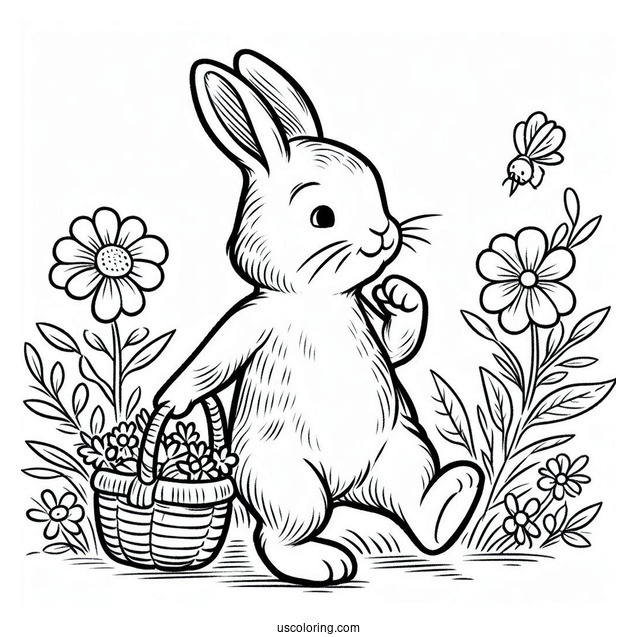 Simple Peter Rabbit Coloring Page For Preschoolers