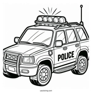Coloring Page Of Police Car For Preschoolers