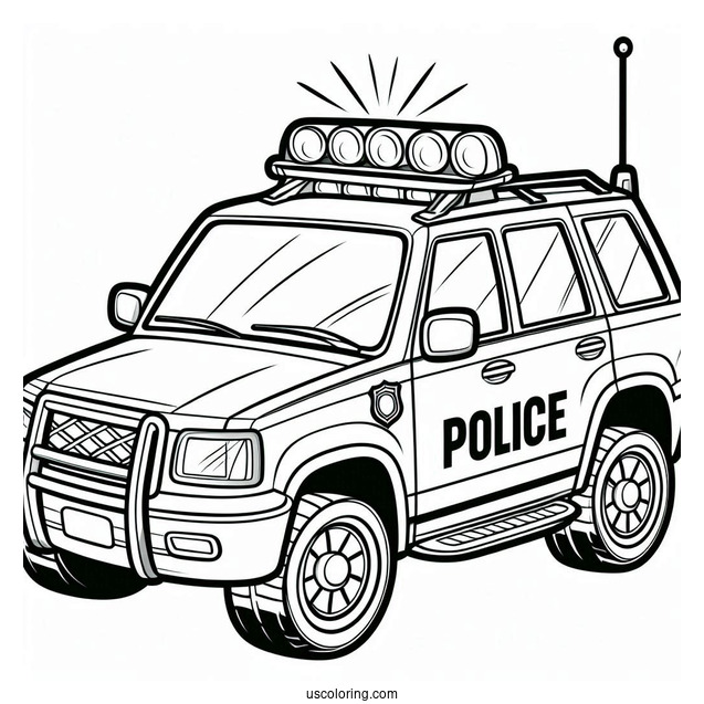 Coloring Page Of Police Car For Preschoolers