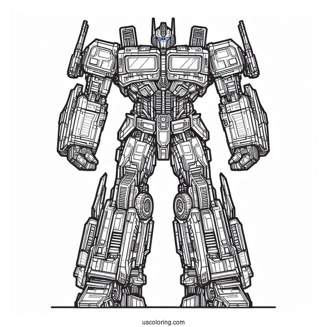 Complex Optimus Prime Coloring Page Autobot Form