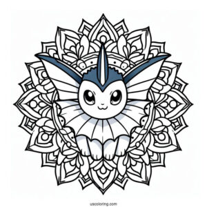 Vaporeon Mandala Coloring Page For Kids