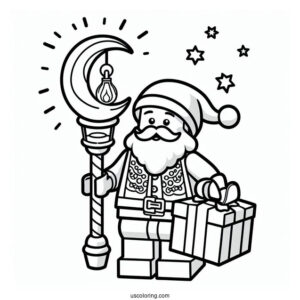 Lego Santa Claus Coloring Page