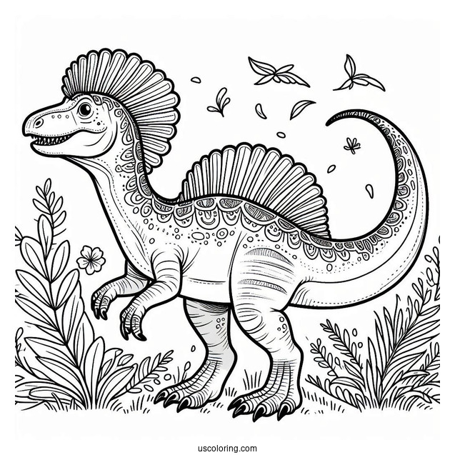 Easy Spinosaurus Coloring Page Outline For Preschoolers