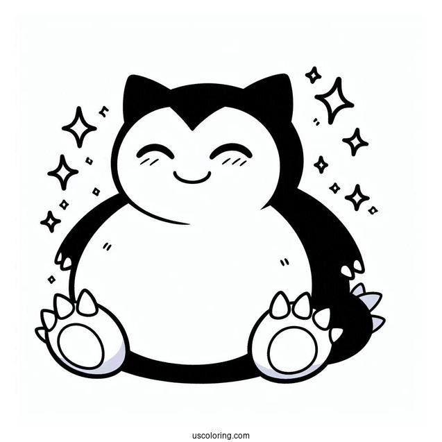 Snorlax Coloring Page Smiling Munchlax For Preschoolers