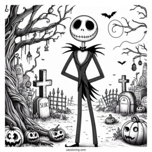 Jack Skellington In Cemetery