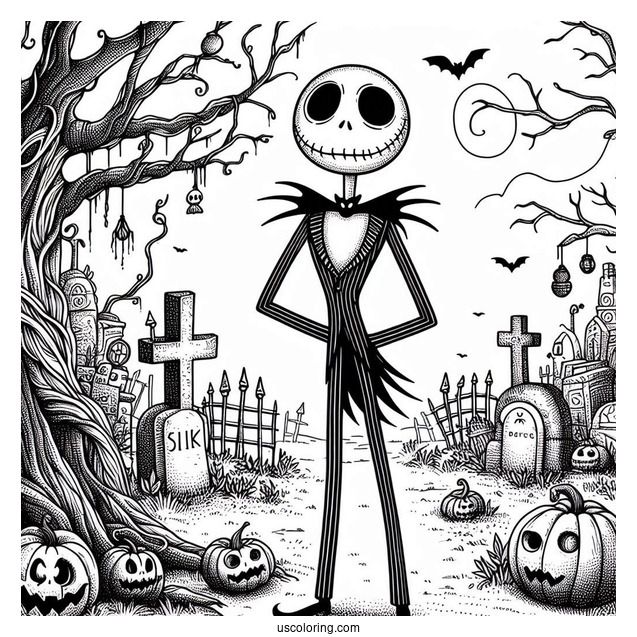 Jack Skellington In Cemetery