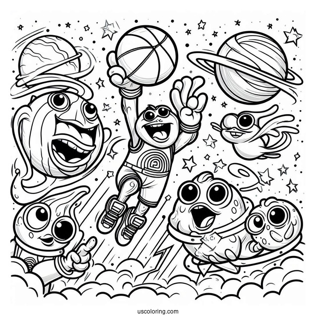 Space Jam Monstars Bang Coloring Page For Kids