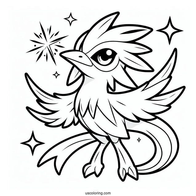 Staraptor Outline Coloring In For Kids