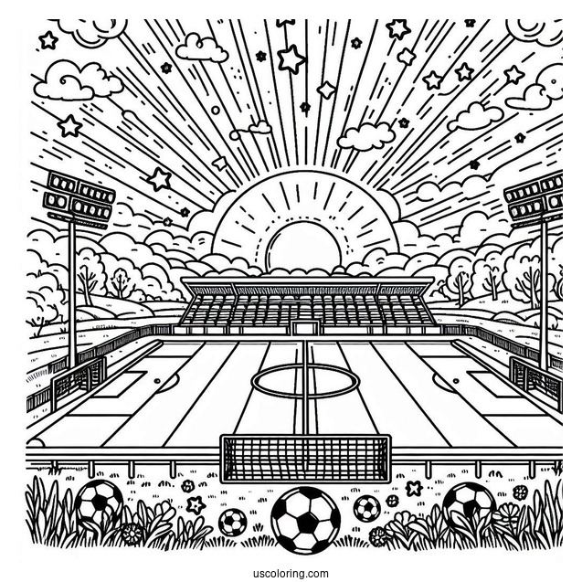 Soccer Pitch Coloring Sheet