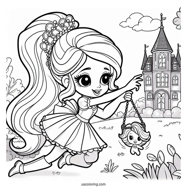 Griselle Grande Trying To Catch Polly Pocket Coloring Page And Friends