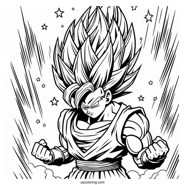 Coloring Page Of Super Saiyan Vegeta