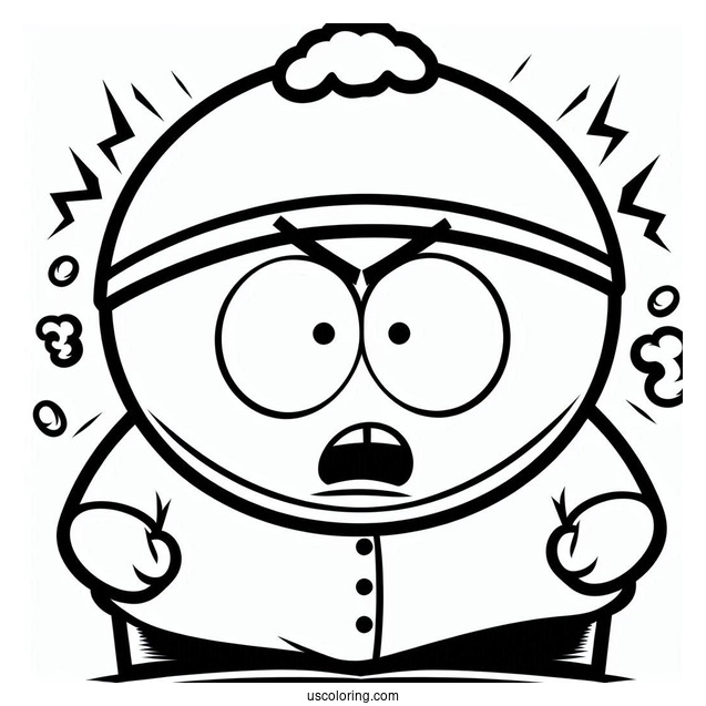 South Park Coloring Page Of Angry Eric Cartman