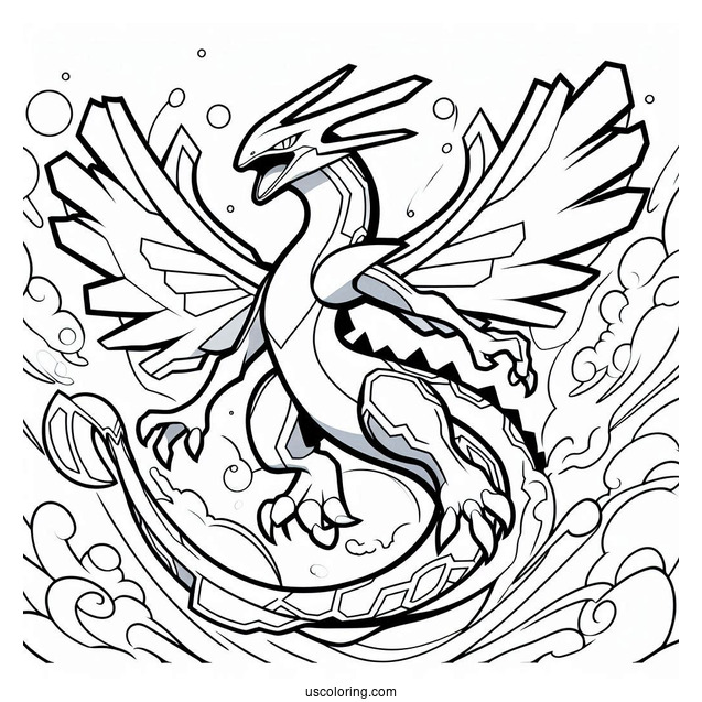 Mega Rayquaza Coloring Page In The Air