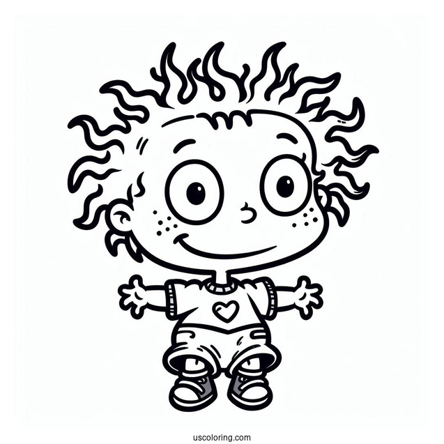 Rugrats Coloring Page Of Kawaii Chuckie Finster