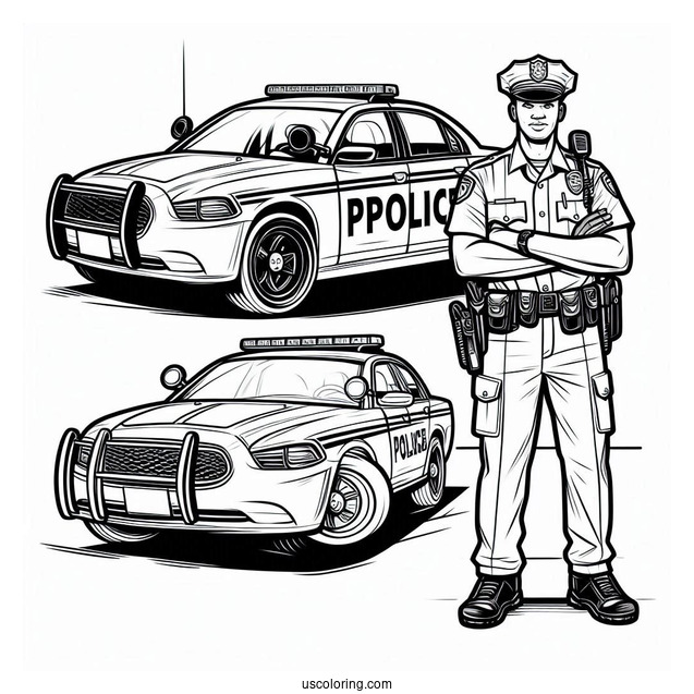 Highway Patrol Police Car To Color