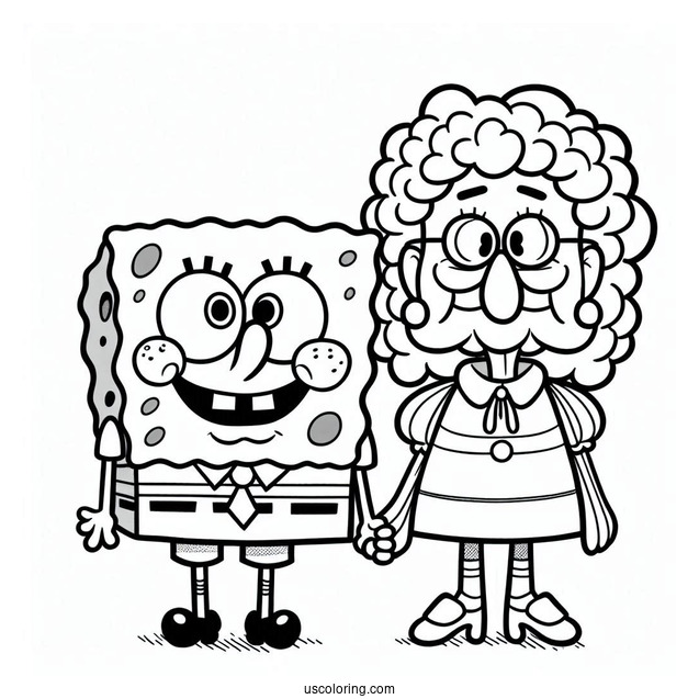 Harold and Margaret SquarePants SpongeBob Coloring Page