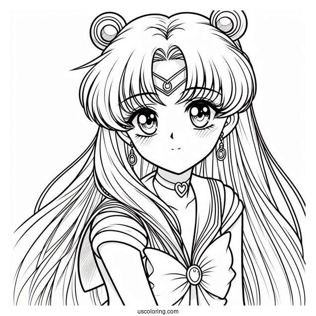 Sailor Mars Rei Hino Coloring Sheet