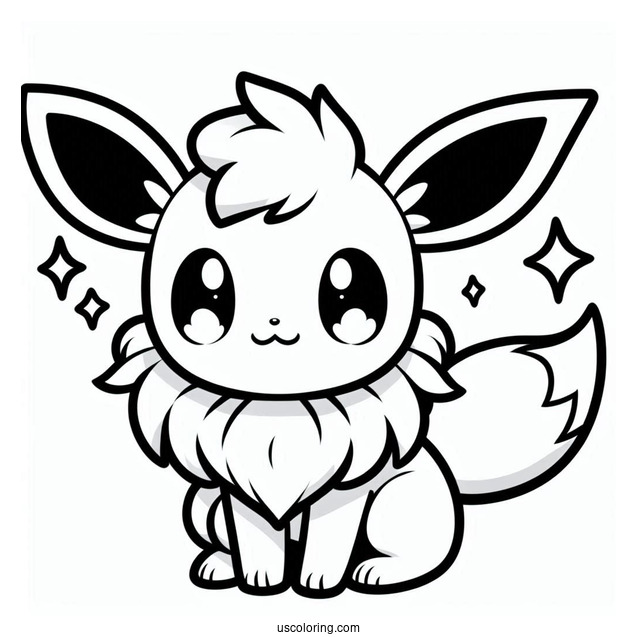 Cute Kawaii Sylveon Coloring Sheet