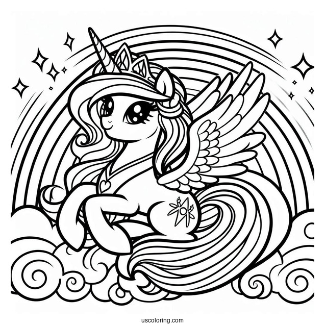 Princess Celestia On Rainbow