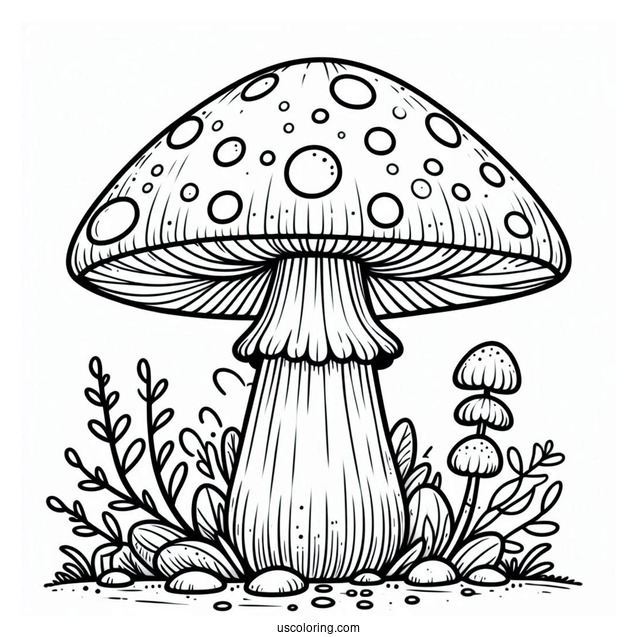 Fantastical Mushroom Coloring Page