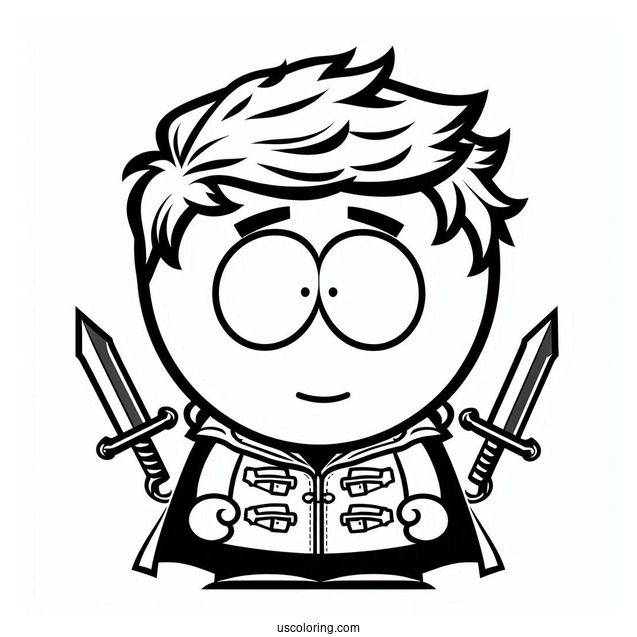 Easy Kyle Broflovski South Park Coloring Page For Kids