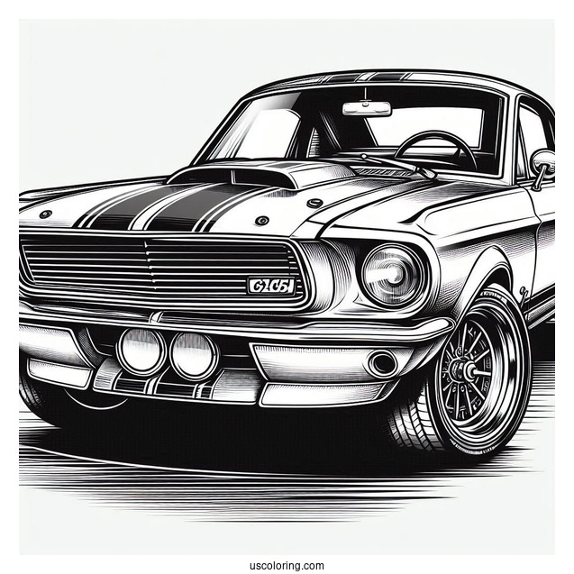 Vintage American Muscle Mustang Car
