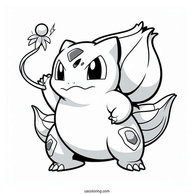 Bulbasaur Coloring Page In Battle Mode