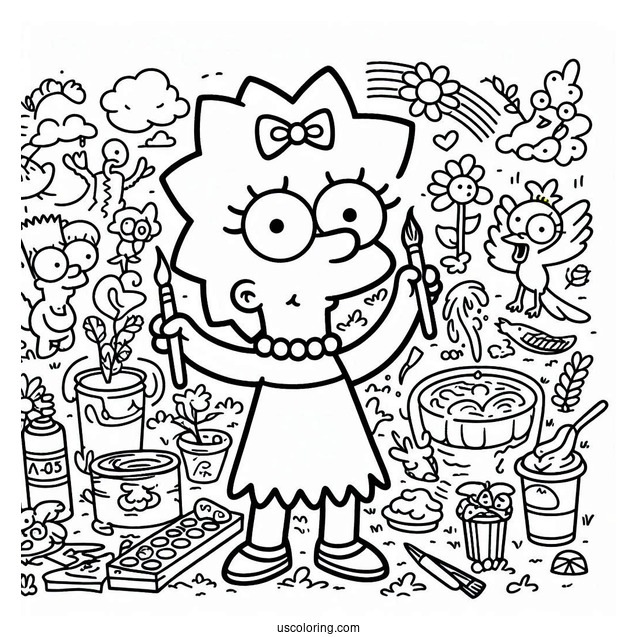 Maggie Simpson Coloring Sheet