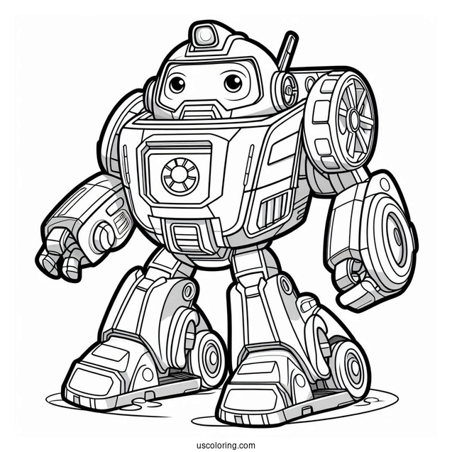 High Tide Rescue Bot Coloring Page For Kids