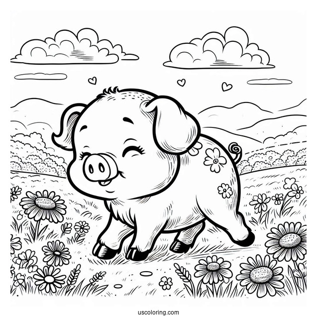 Babe The Pig Walking In Field