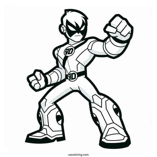 Ben 10 Coloring Page Of Simple Gax Outline