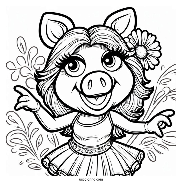Miss Piggy Muppets Coloring Page For Kids