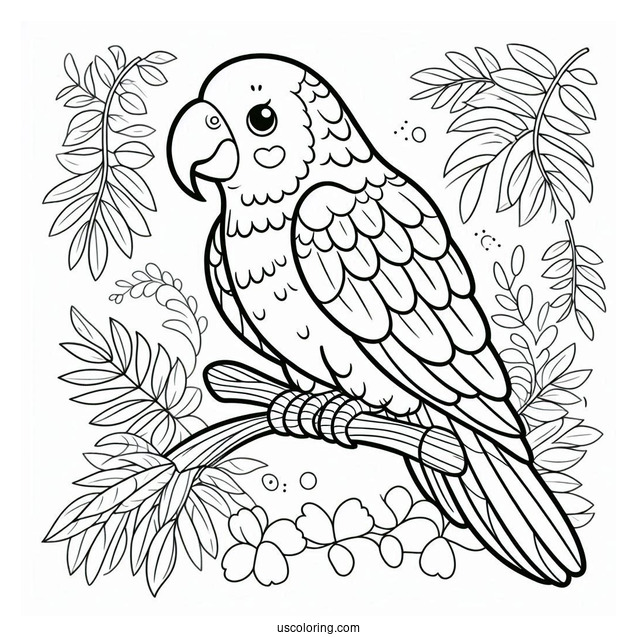 Kids Coloring Page Of a Parrot