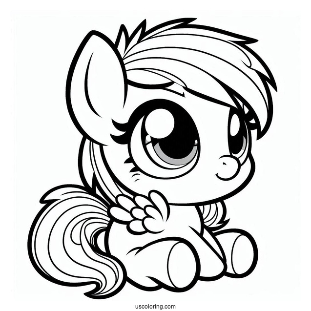 Baby Rainbow Dash Coloring Page For Preschoolers