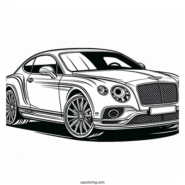 Bentley Car Model Coloring Page