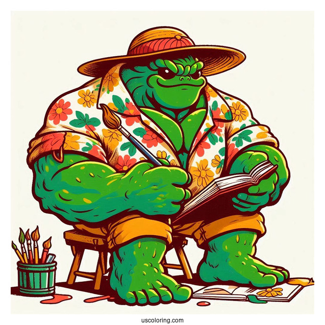 Retro She Hulk Coloring In Page