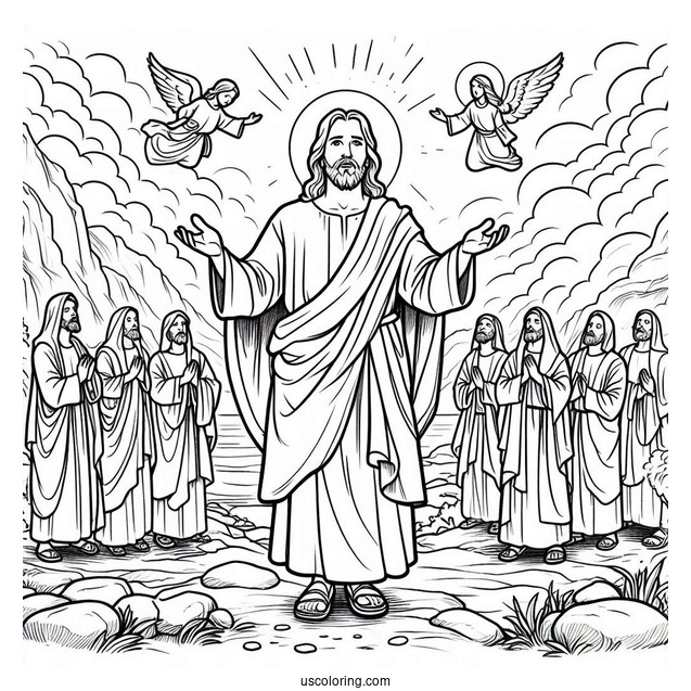 Miracles Of Jesus Coloring Sheet