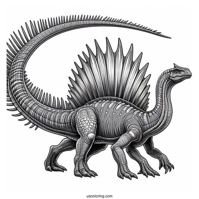 Realistic Spinosaurus Coloring Page With Textured Skin