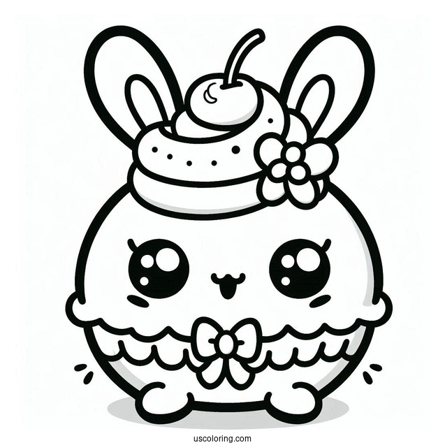 Coloring Page Of Creamy Bun-Bun Shopkins For Kids