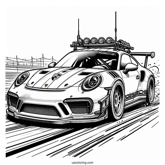 Speedhunter Porsche Coloring Page