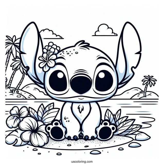 Cute Stitch Funko Pop Coloring Page
