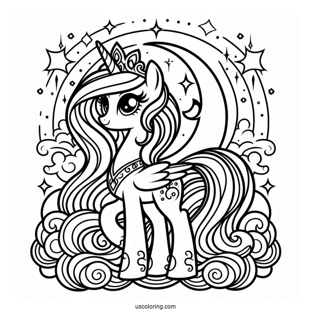 Princess Celestia Coloring In For Preschoolers