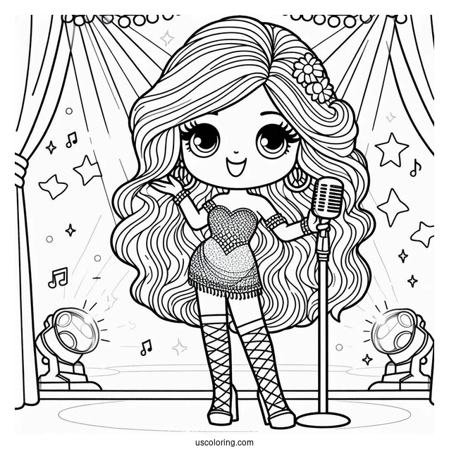 Sing Coloring Page Of Nana Noodleman In Diva Outfit On Stage
