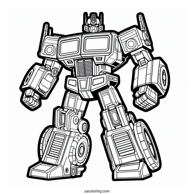 Rescue Bots Coloring Page Of Optimus Prime In Robot Form