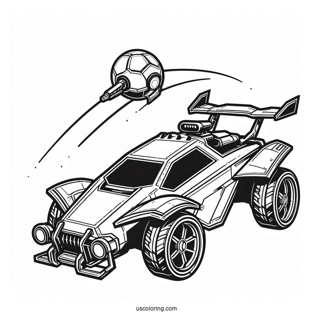 Rocket League Coloring Page Of Fennec Battle Car Outline