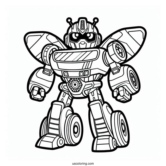 Rescue Bots Coloring Page Bumblebee For Preschoolers
