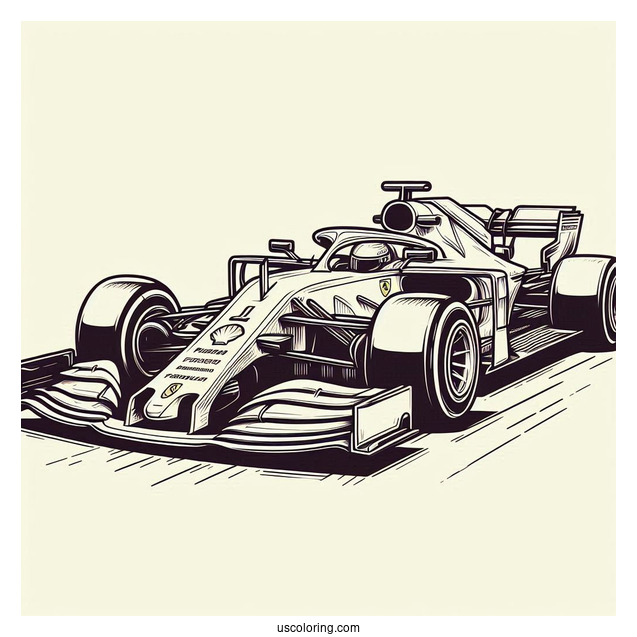 Ferrari F1 Coloring Page Car For Kids