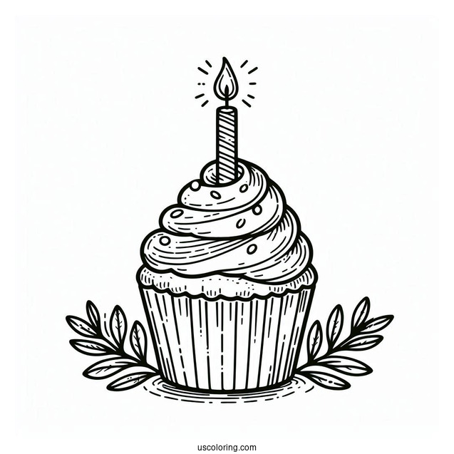 Birthday Cupcake With Candle