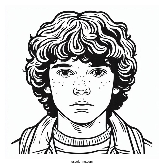 Dustin Henderson Coloring Page